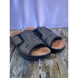 Fly Flot Men’s Size 11 (EU 45) Leather Slide Sandals Anti-Shock Made in Italy